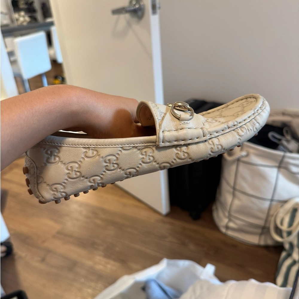 Gucci Cream Moccasin Drivers